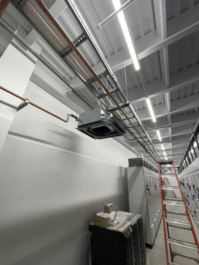 Inside building