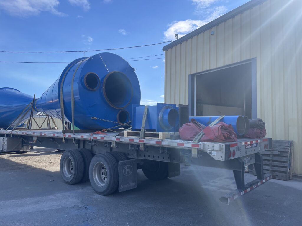Chip cyclones on truck