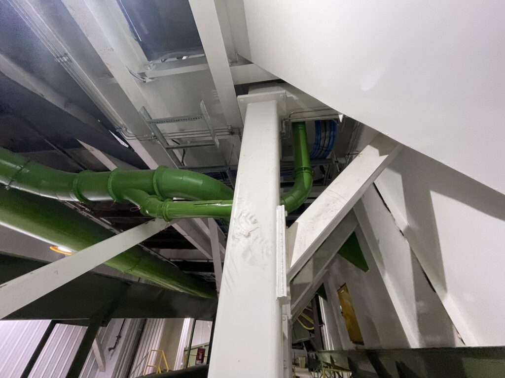 Looking up at collection system
