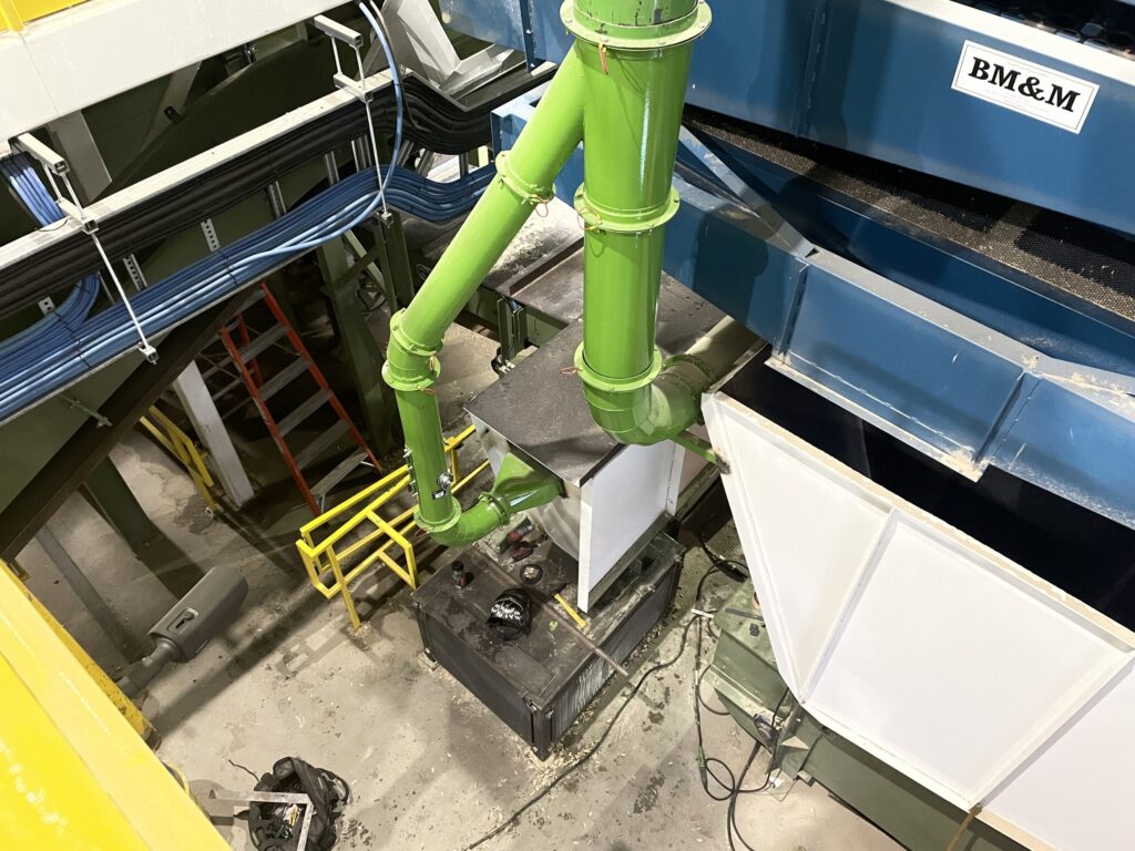 Looking down on collection system